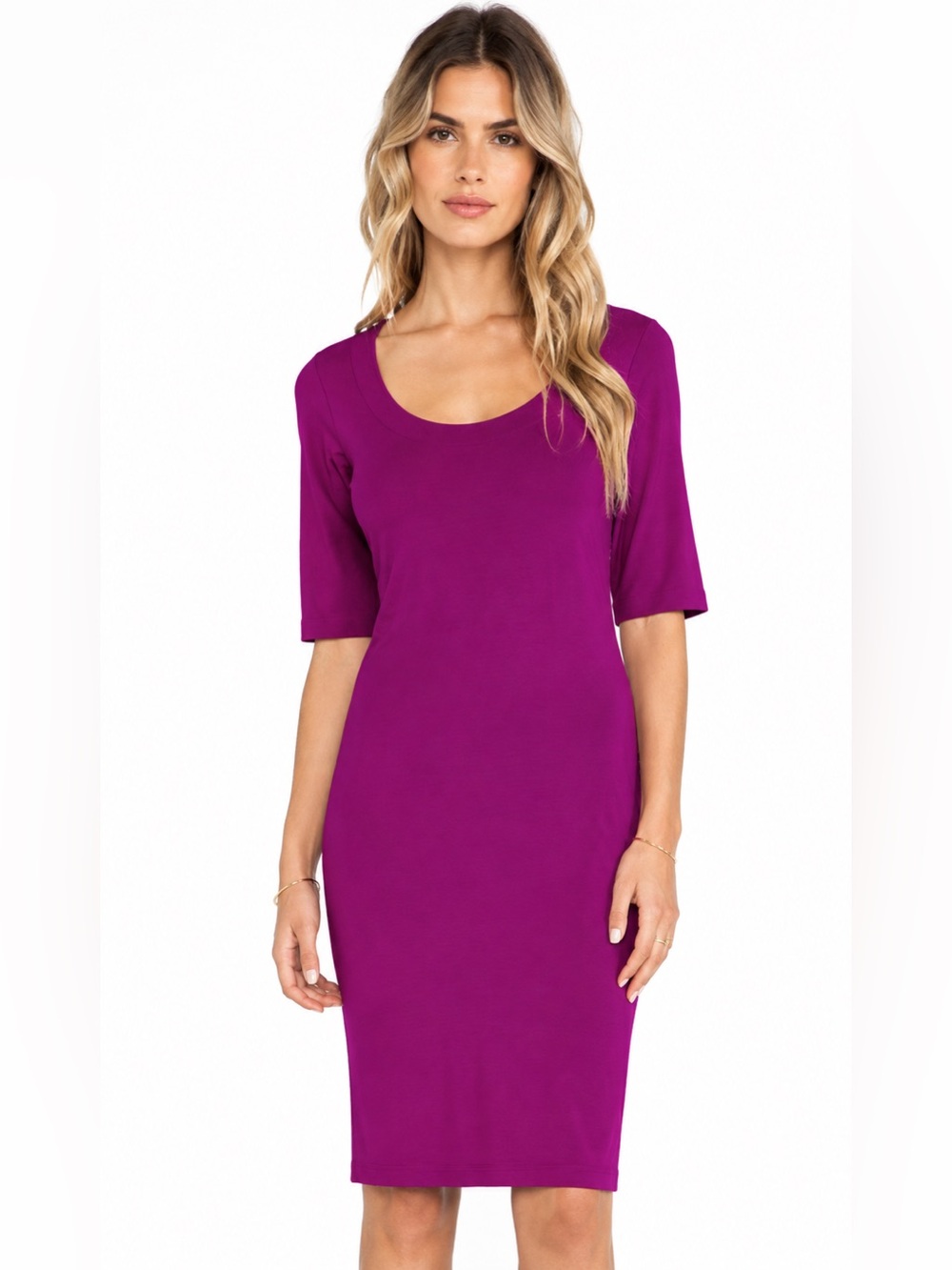 Diane von Furstenberg Raquel Scoop Dress Lotus Berry